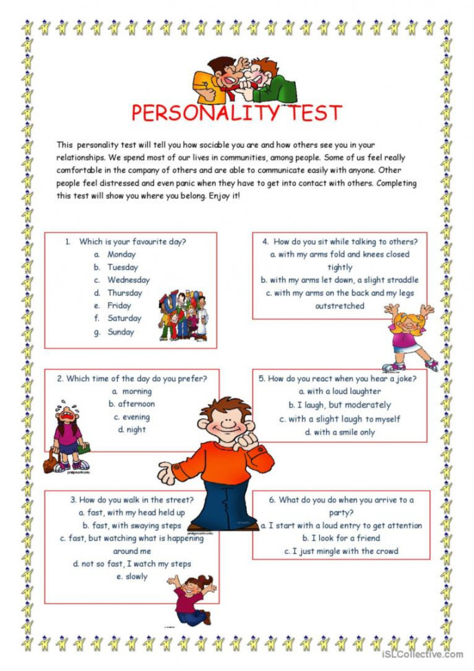 PERSONALITY TEST I