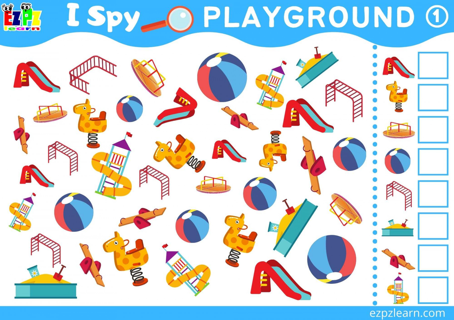 Playground Topic I Spy Game for kids Free PDF Download - Ezpzlearn