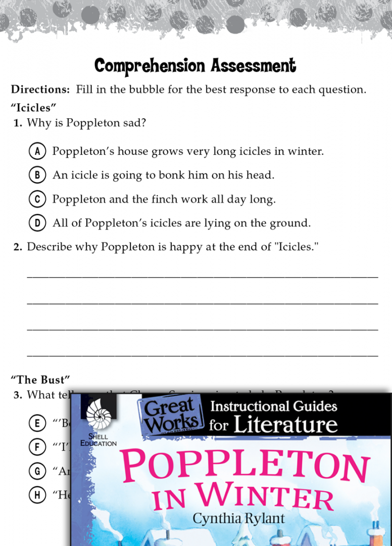 Poppleton in Winter Comprehension Assessment  Teacher Created