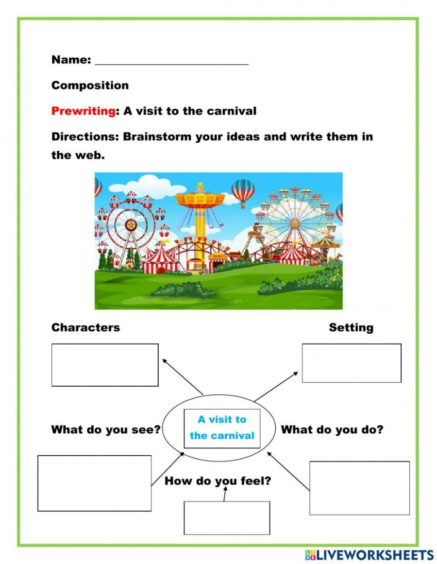 Prewriting-Brainstorming worksheet  Live Worksheets