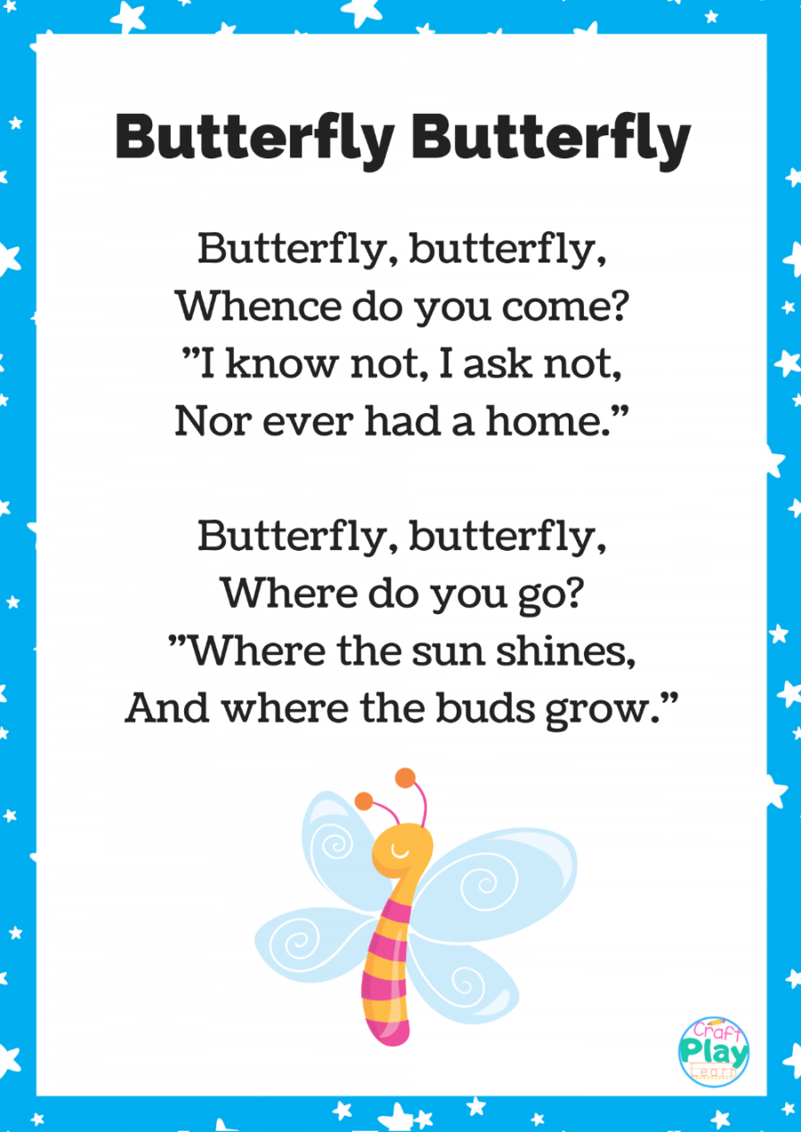 Printable Butterfly Song For Kids And Activity IdeasToday on Craft