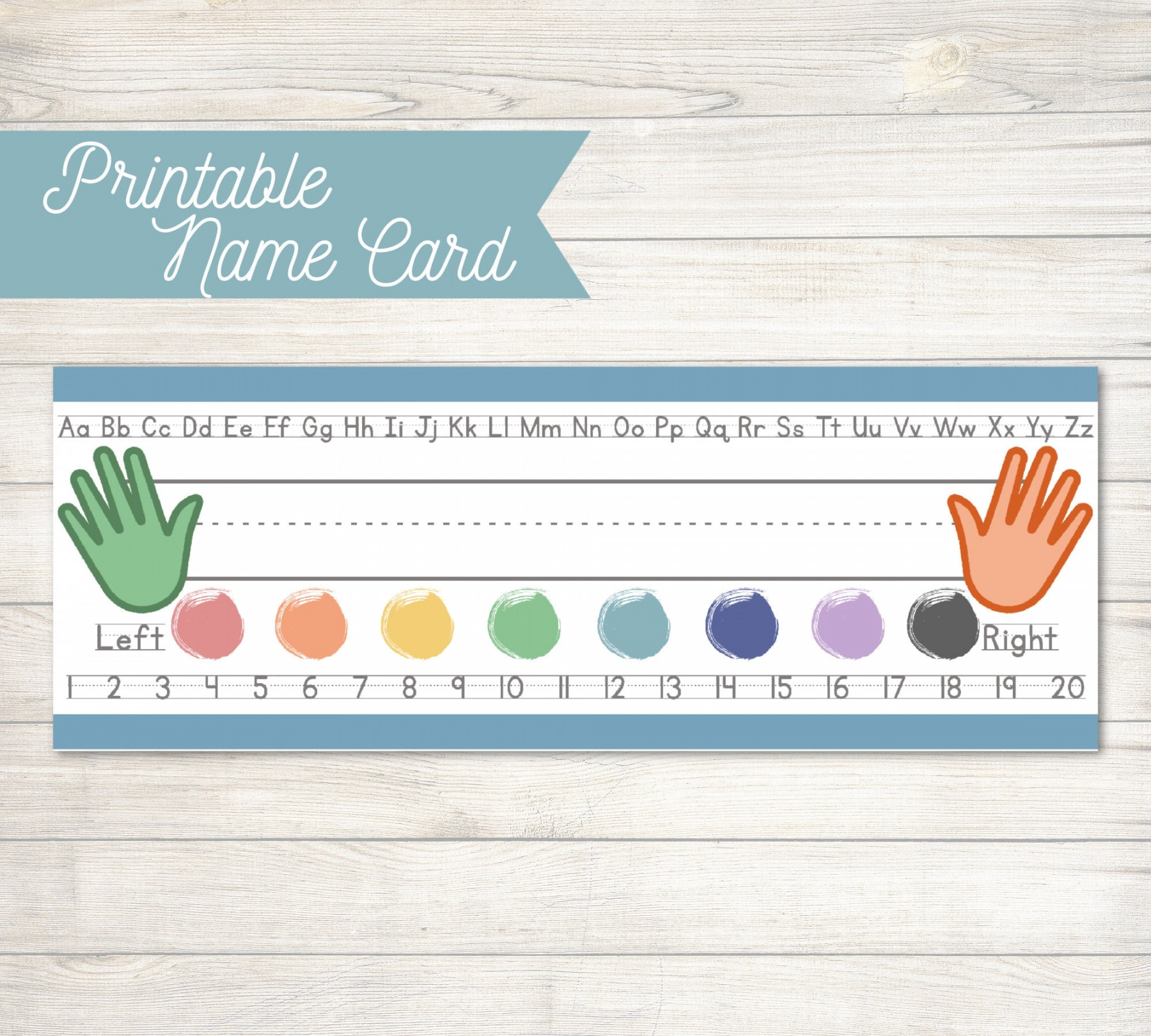 Printable Name Cards, Name Plates, Desk Tags, Early Learning