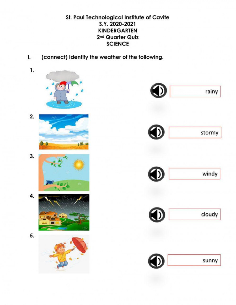 Quiz kinder worksheet  Live Worksheets