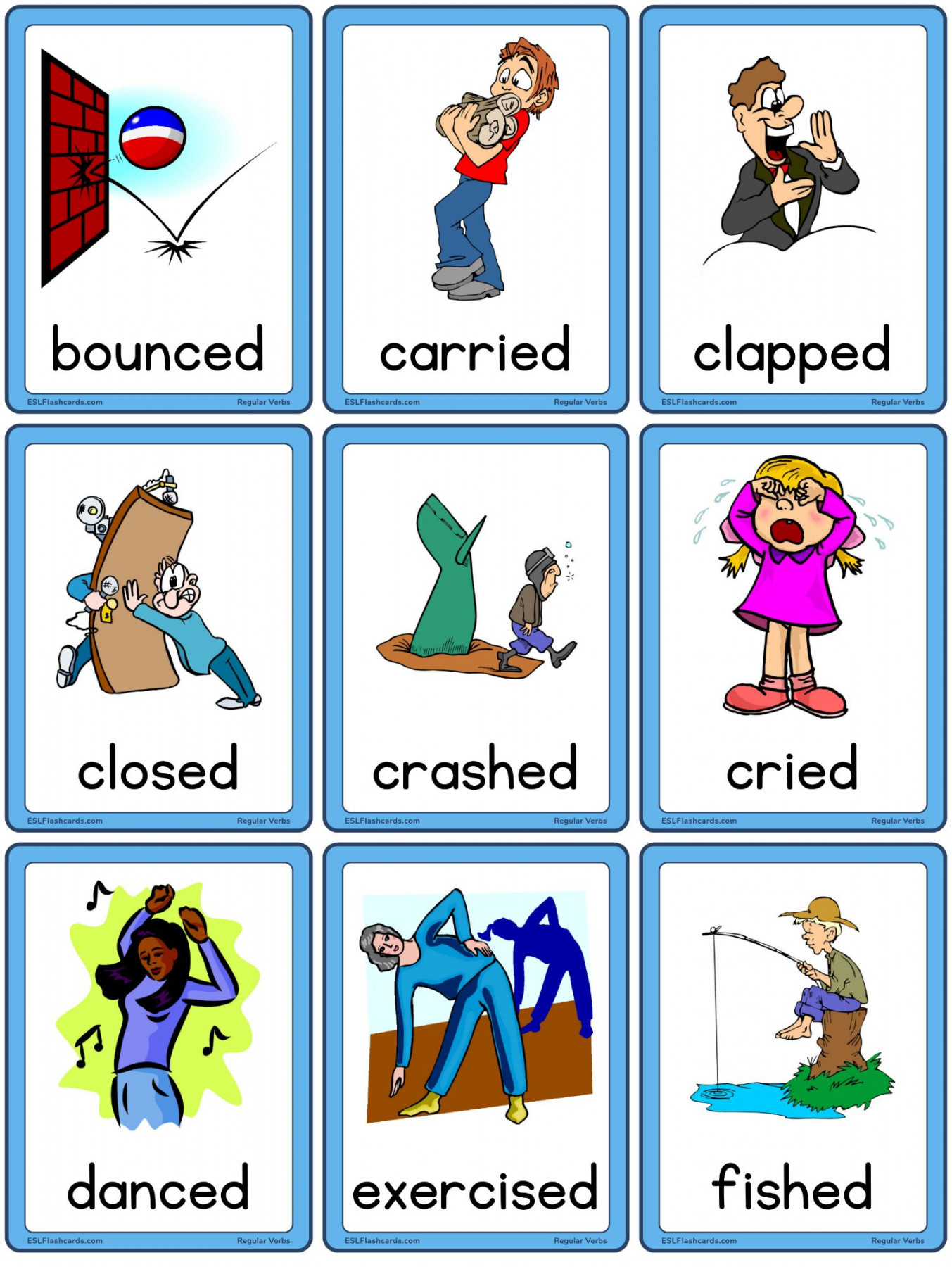 Regular Verbs – ESL Flashcards