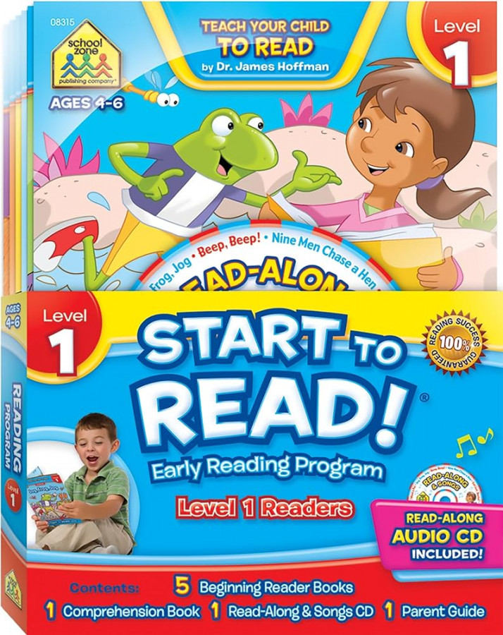 School Zone - Start to Read!® Level  Early Reading Program -Book Set,  Preschool and Kindergarten, Ages  to , Books, CDs, Workbooks, Parent  Guide