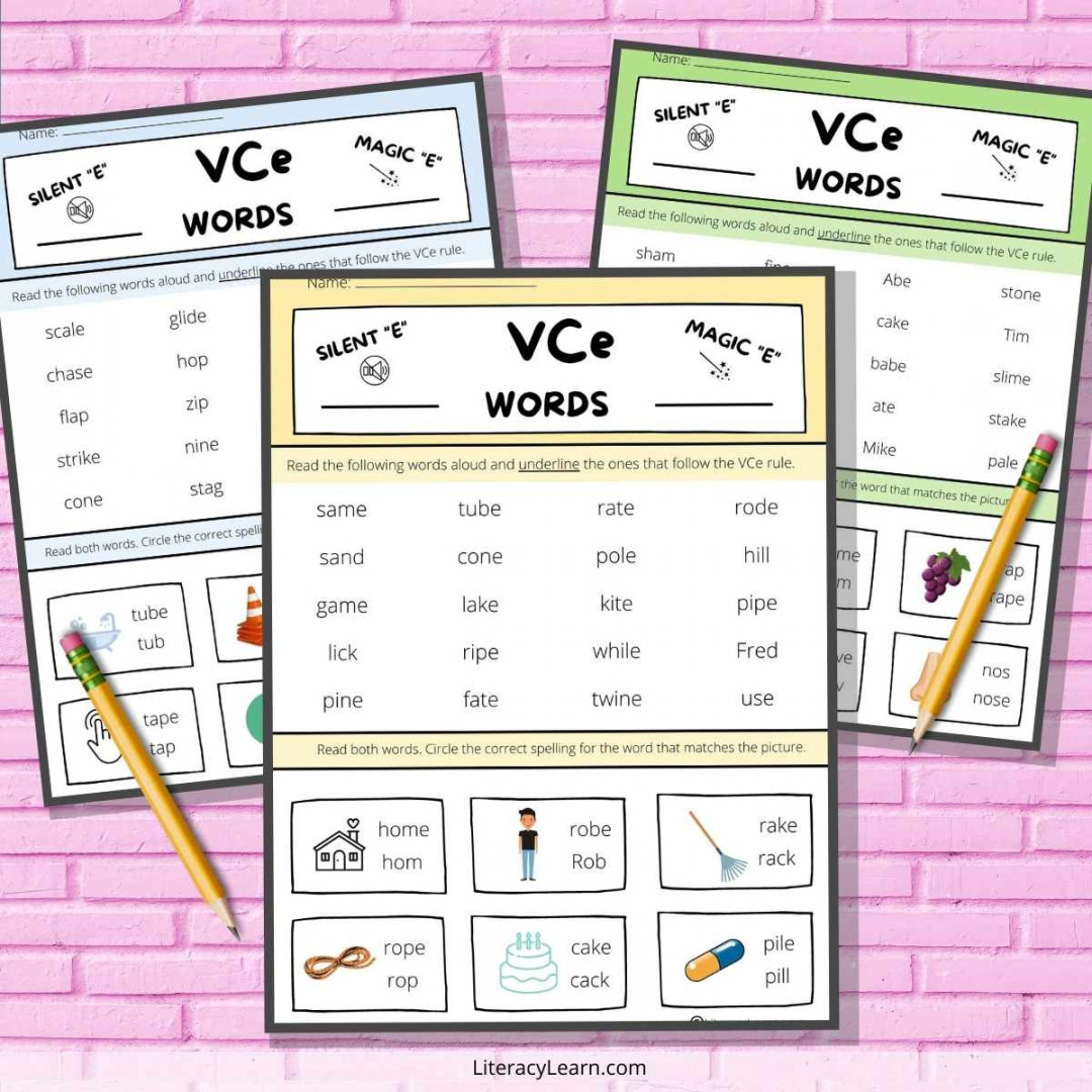 Silent E Worksheets - Free Printables! - Literacy Learn