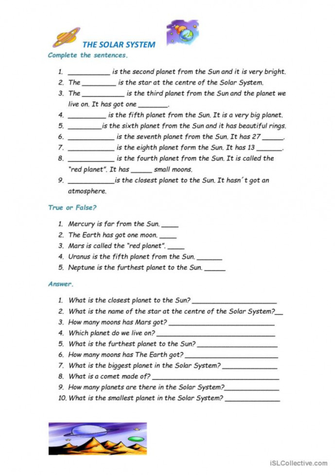 solar system review: English ESL worksheets pdf & doc