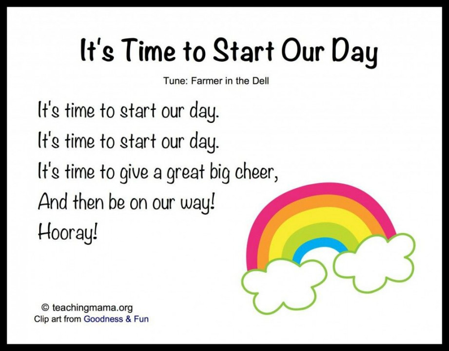 Songs to Begin the School Day  Kindergarten songs, Classroom