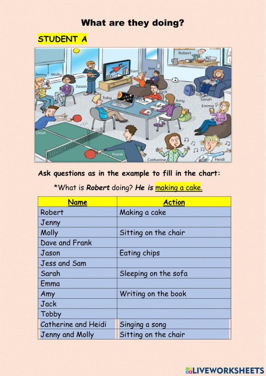 Speaking activity present continuous worksheet  Live Worksheets