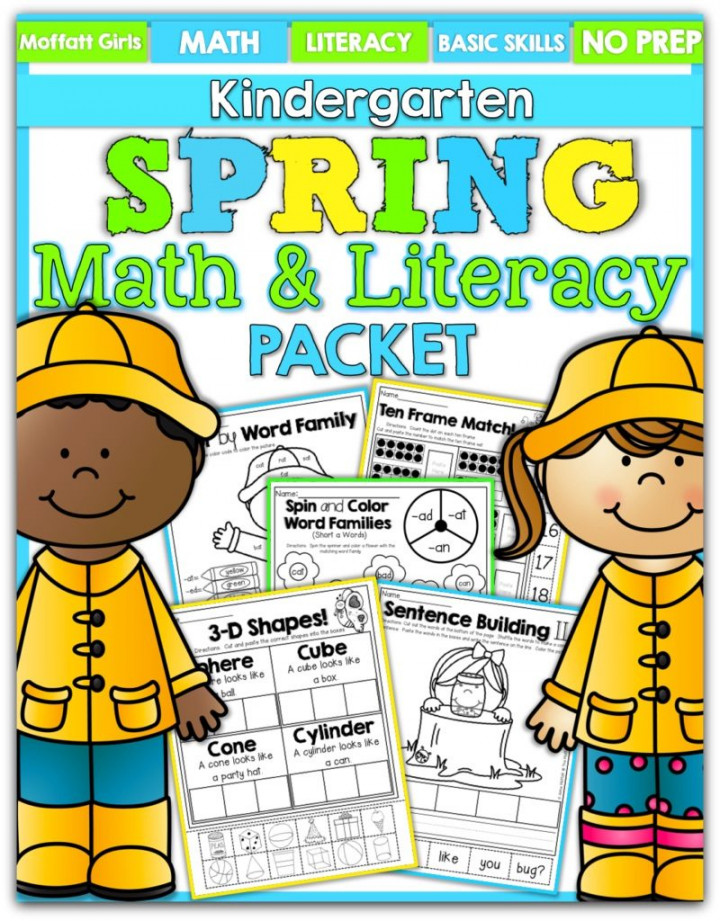 Spring Math and Literacy Packet (Kindergarten)