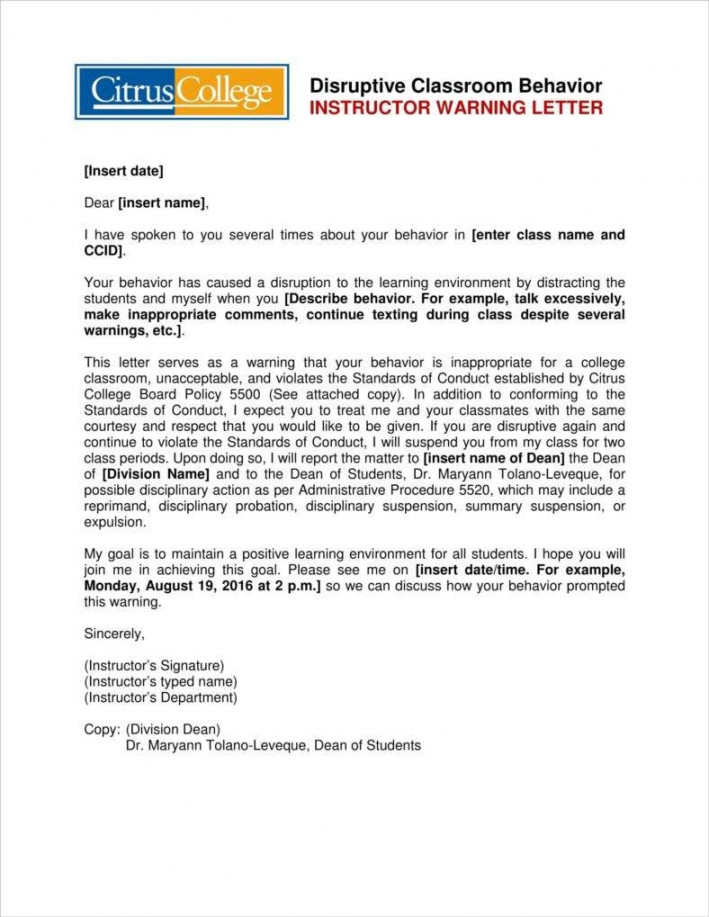 + Student Warning Letter Templates Free Word, PDF Format Download