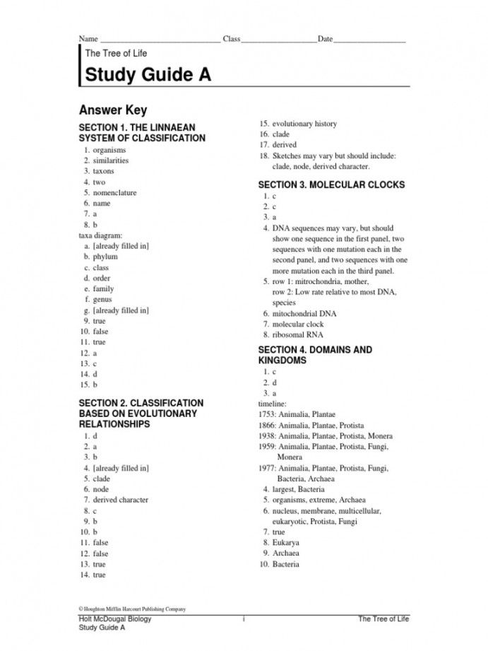 Study Guide A: Answer Key  PDF  Taxonomy (Biology)  Life Sciences