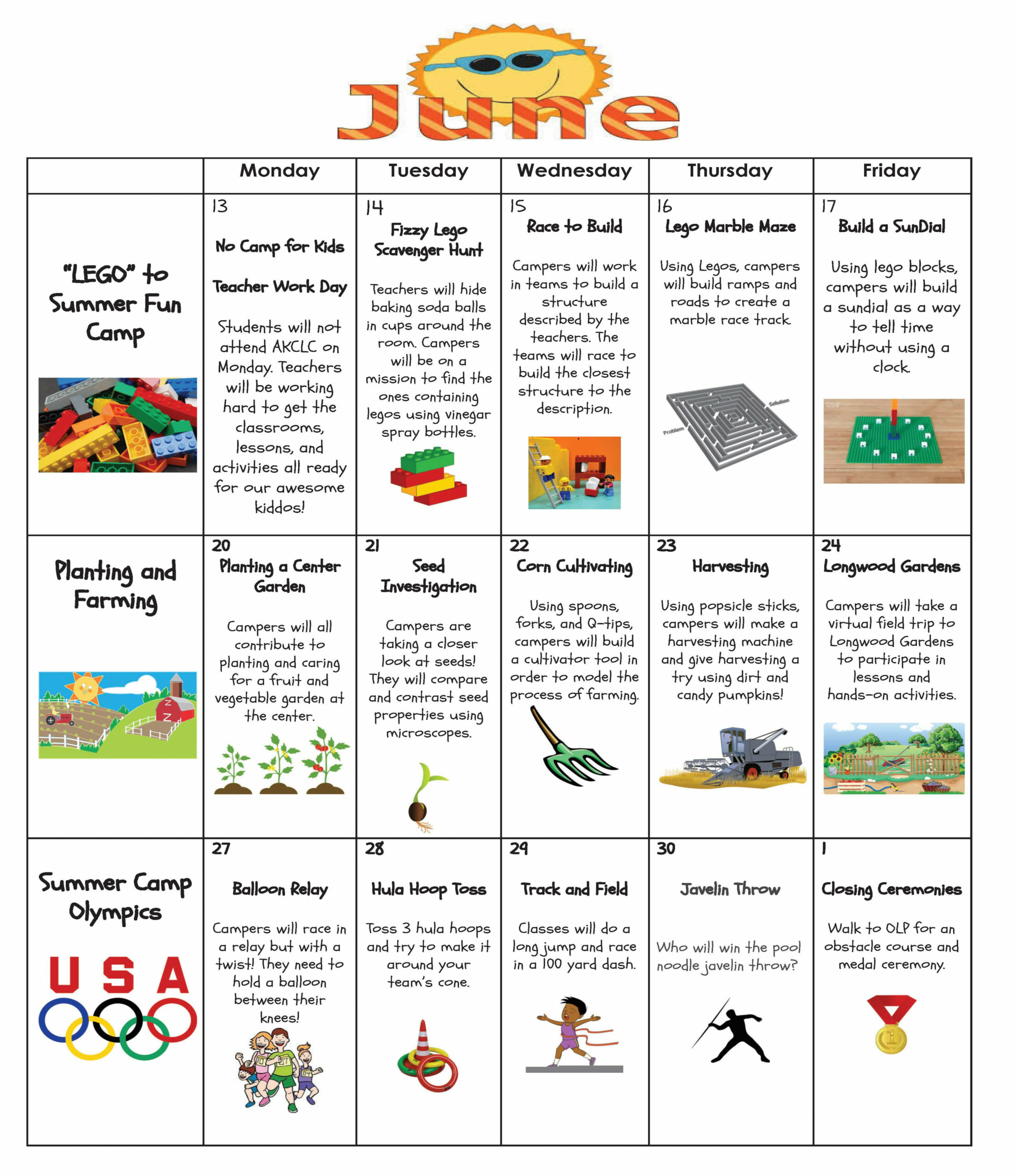 SUMMER CAMP THEME WEEKS  Kids Creative Learning Centers