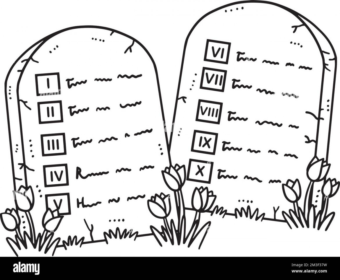 Ten commandments tablets Black and White Stock Photos & Images - Alamy