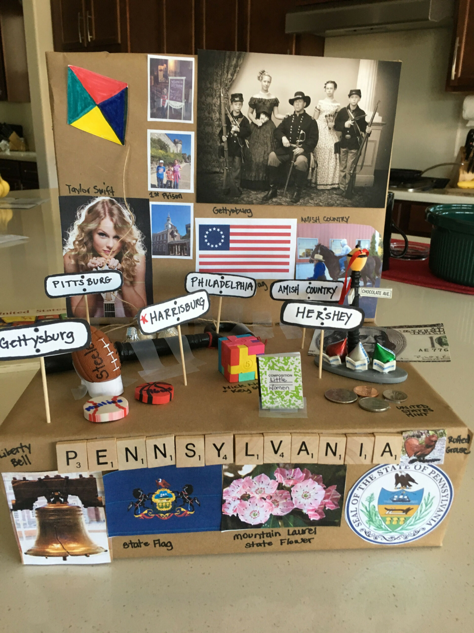 th grade State Report Float "Pennsylvania "  School auction art