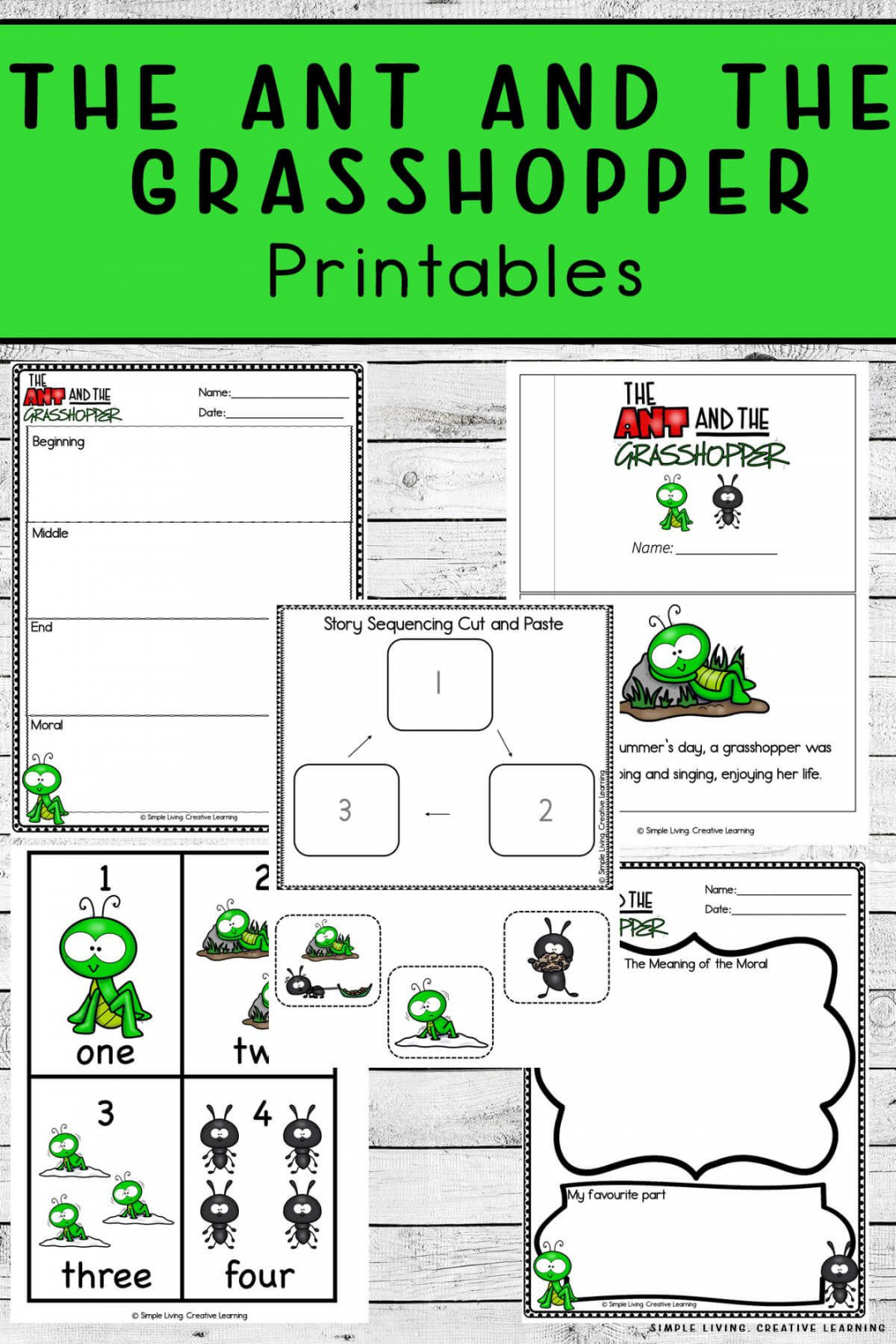 The Ant and the Grasshopper Printables  Creative learning, Story