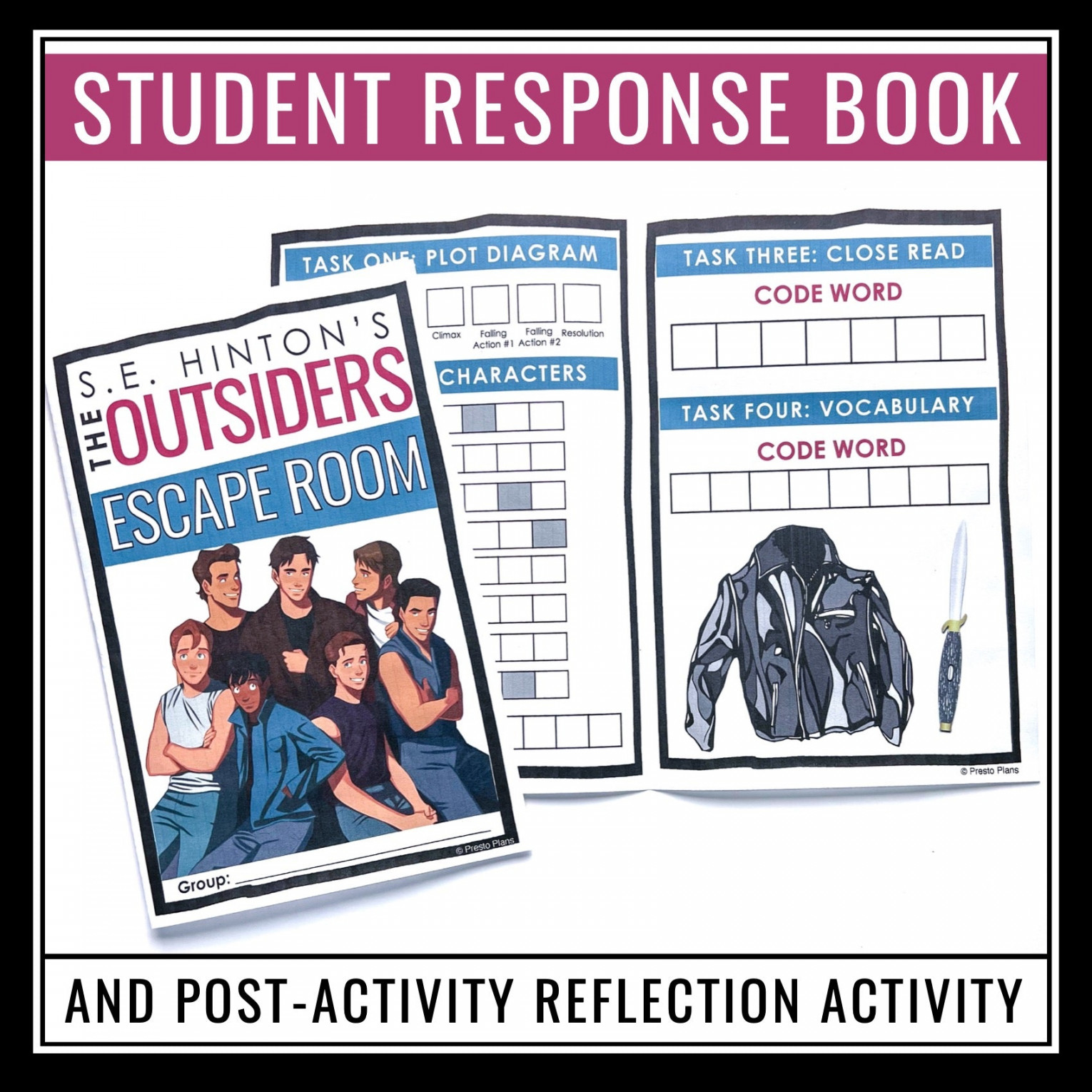 The Outsiders Escape Room Activity - Breakout Review for S.E