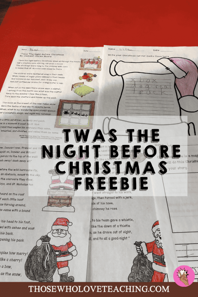 Twas The Night Before Christmas Activity - Classroom Freebies