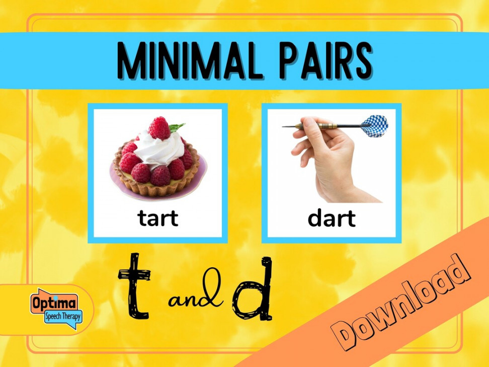 Voicing Minimal Pairs T and D Speech Therapy Minimal Pair Therapy