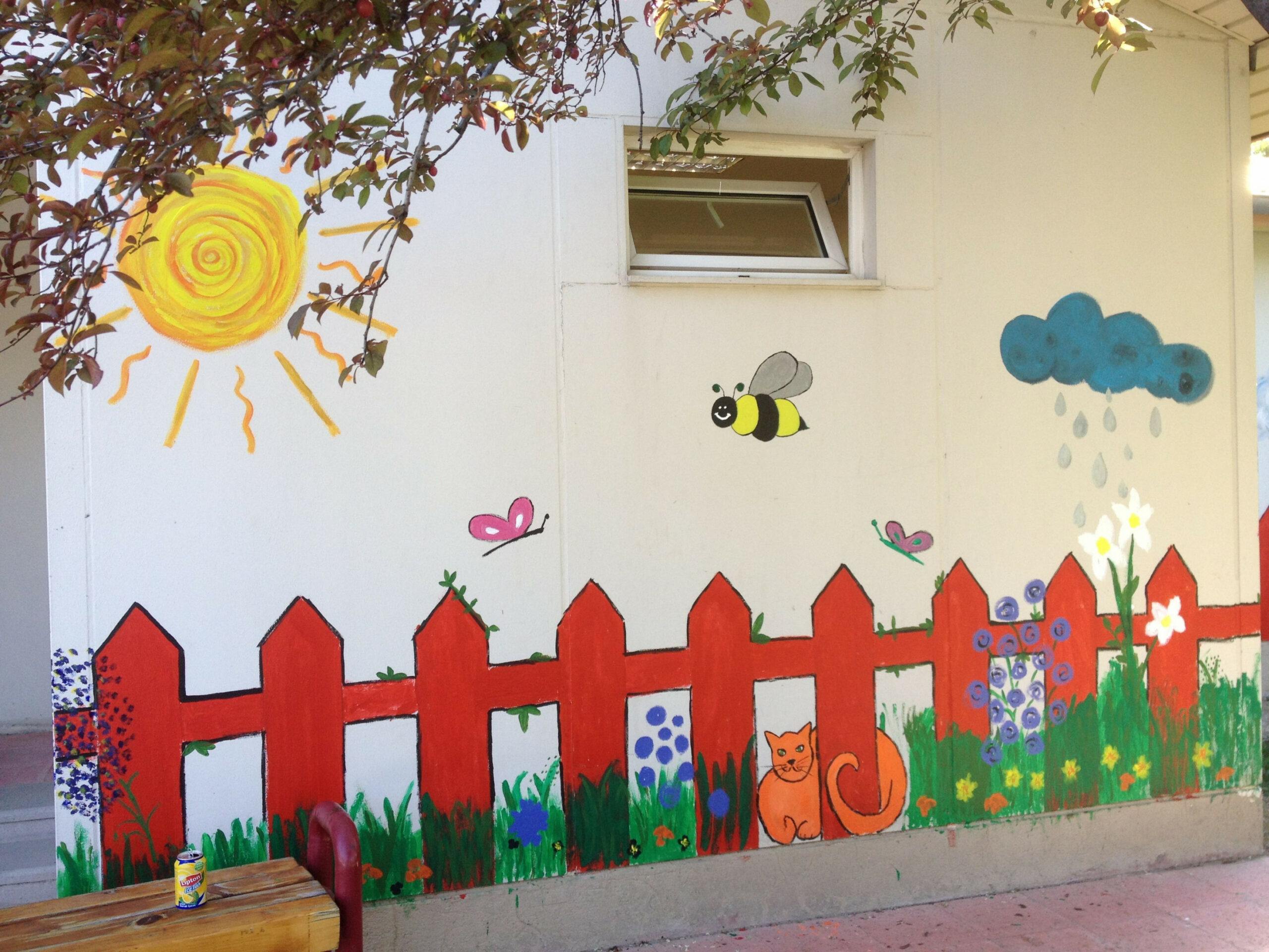 wall painting, Kindergarten  Wall painting, School wall