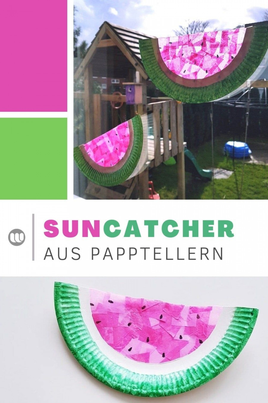 Wassermelone Suncatcher: Sommer Fensterbilder für Kinder