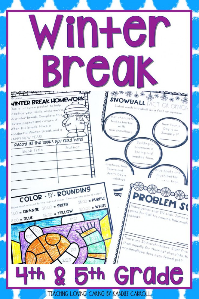 Winter Break Packet - Fourth and Fifth Grade  Winter break