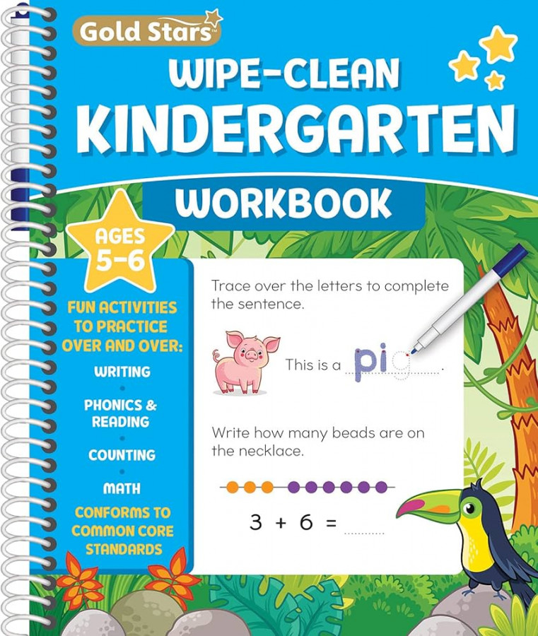 Wipe Clean Kindergarten Workbook for Kids Ages -: All Subjects