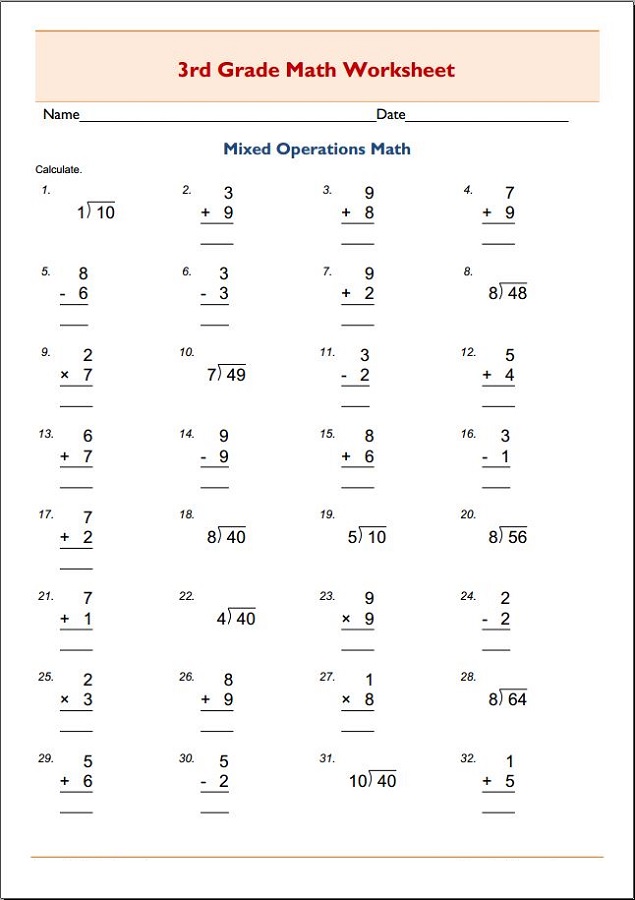 3Rd Grade Math Worksheets 25