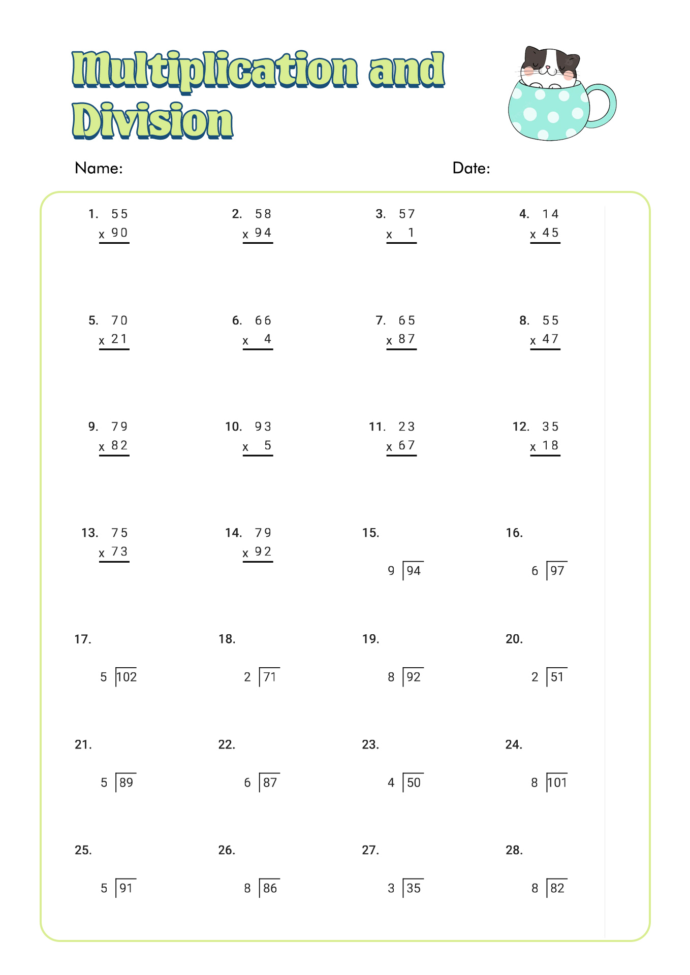 3Rd Grade Math Worksheets 7