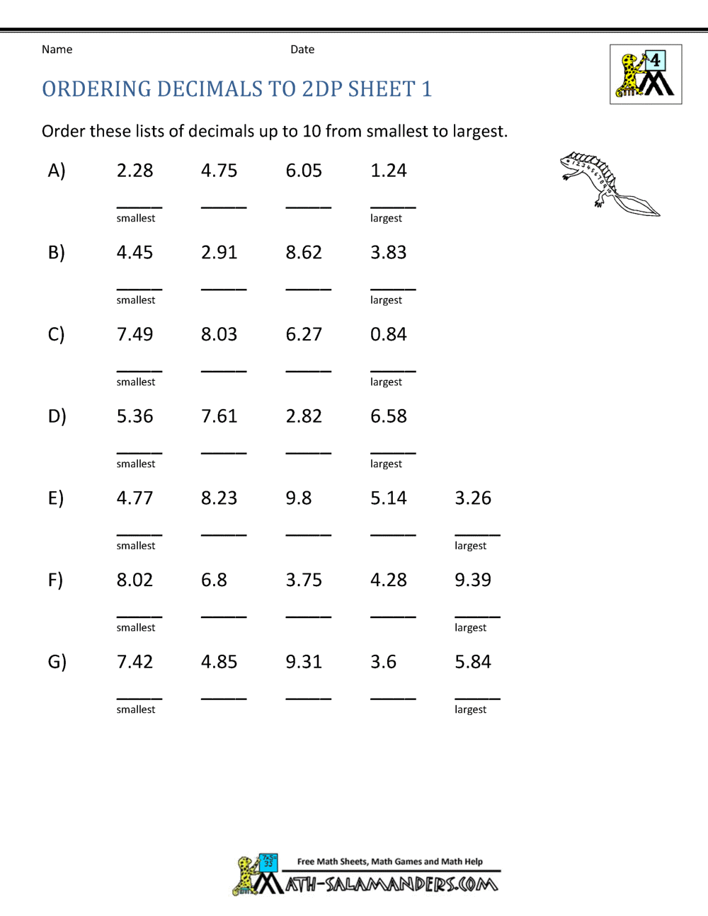 4Th Grade Math Worksheets 67
