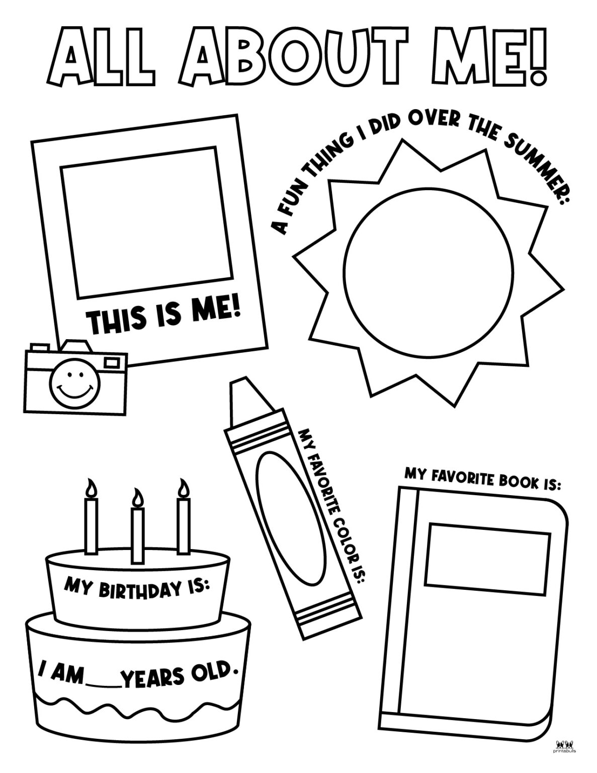50 All About Me Worksheet 1