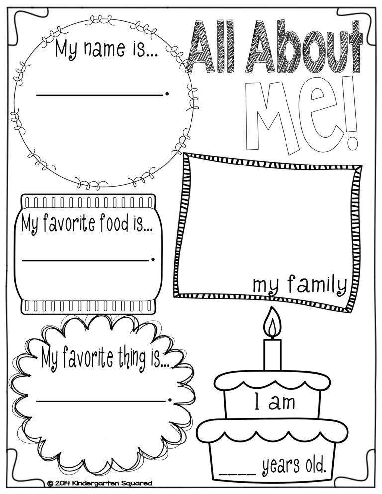 50 All About Me Worksheet 3