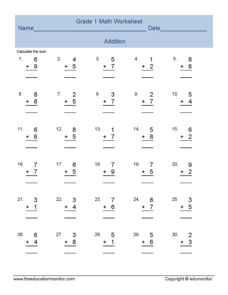 50+ Best 1St Grade Math Worksheets 16