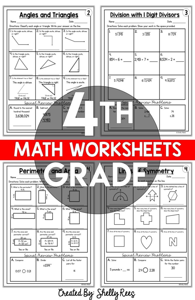 50+ Creative Math Worksheets For 4Th Graders 60