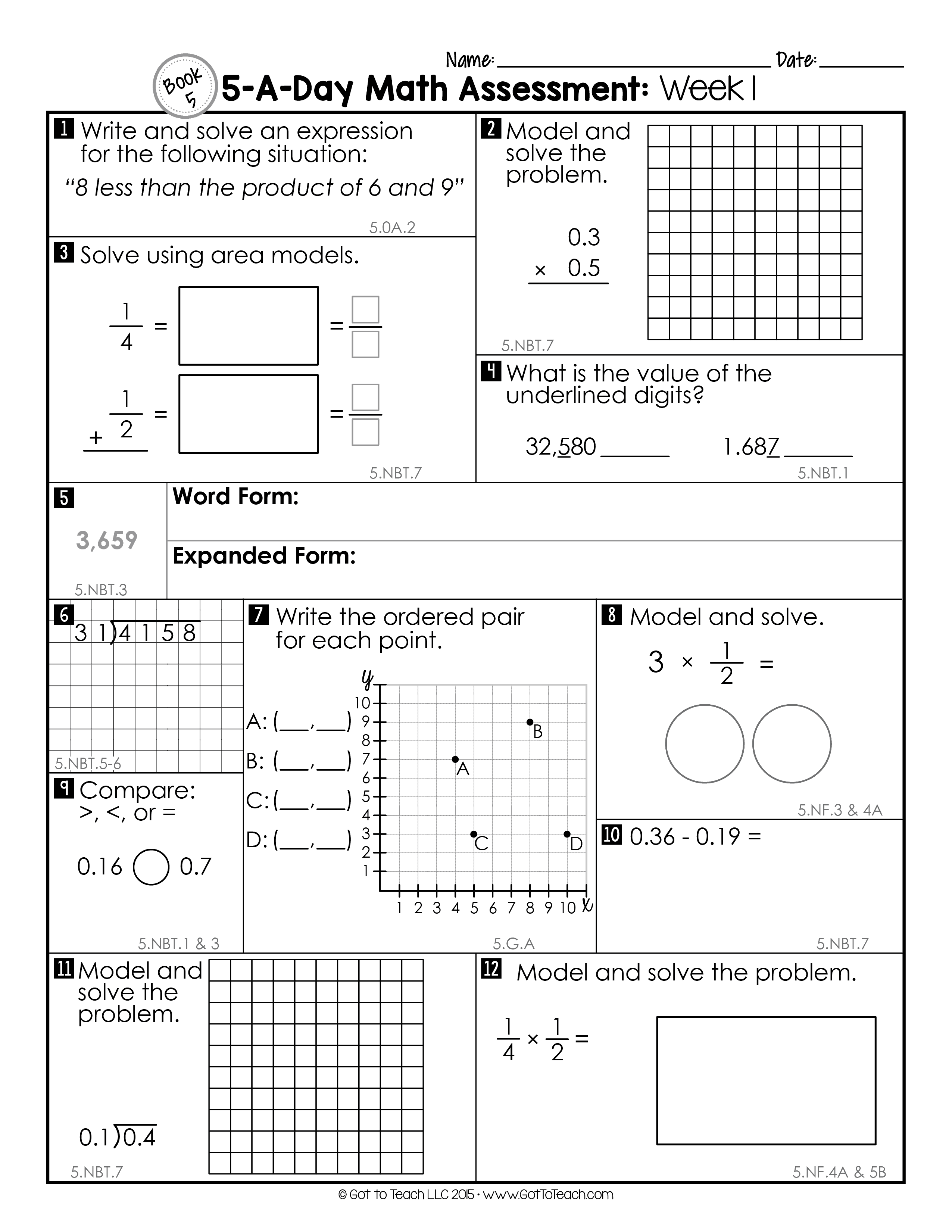 60+ Printable 5Th Grade Math Worksheets 4