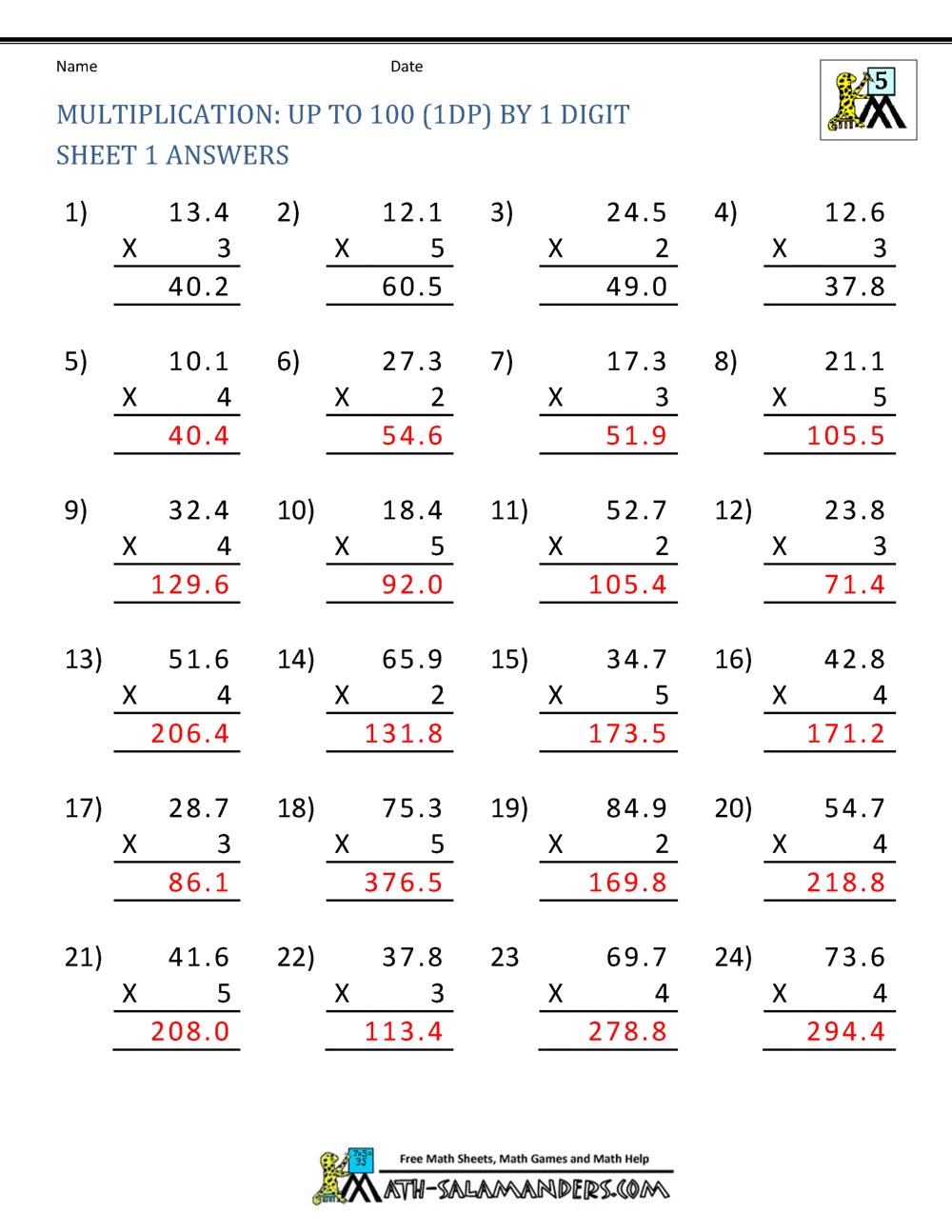 60+ Printable 5Th Grade Math Worksheets 9