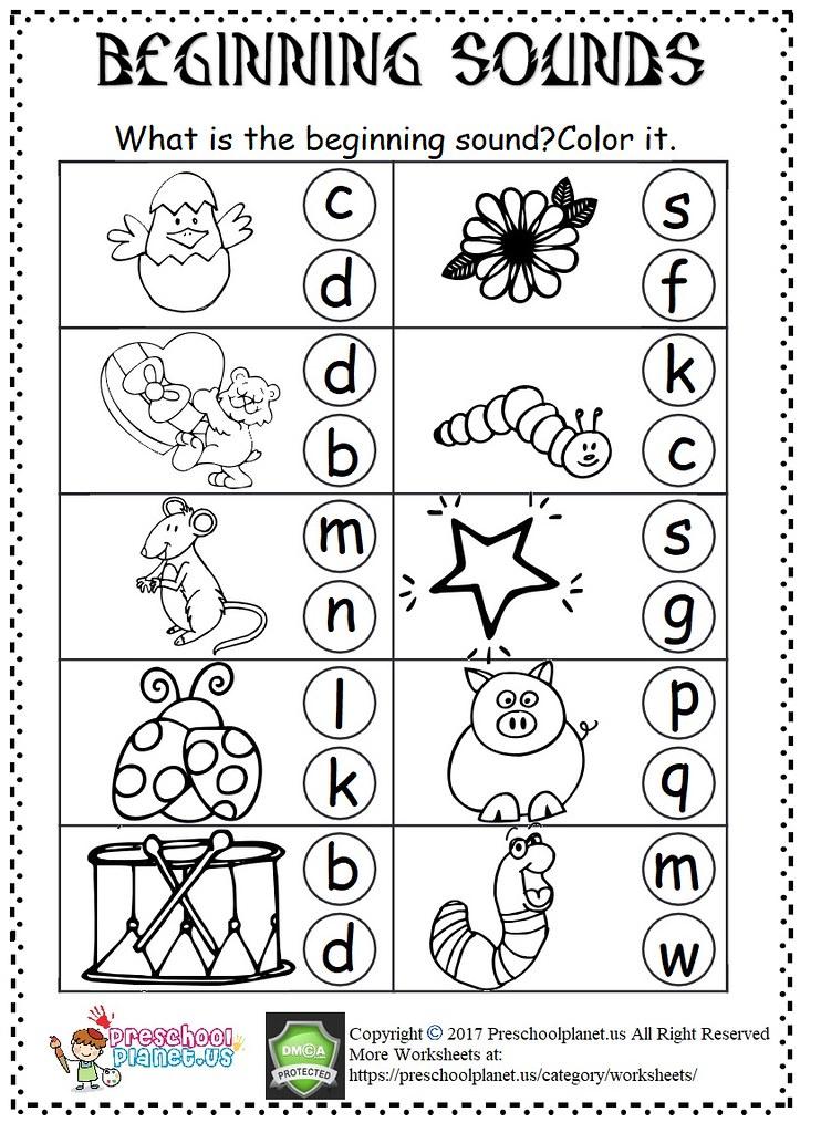 Beginning Sounds Worksheets for Kindergarten 26