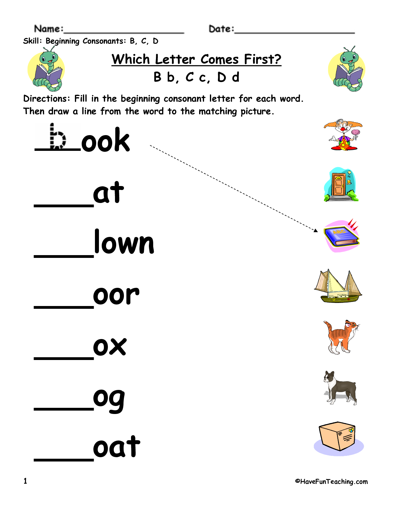 Beginning Sounds Worksheets for Kindergarten 81