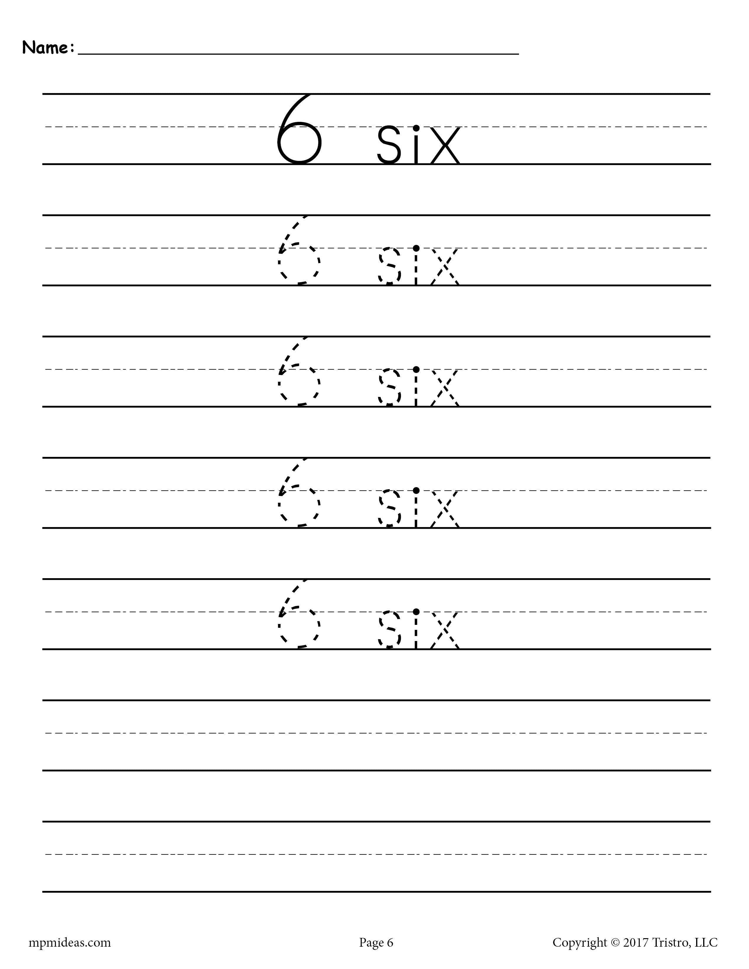 Fresh 25+ Number 6 Tracing Worksheet