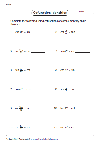 Discover 60+ Precalculus Worksheet On Simplifying Trig Expressions 55