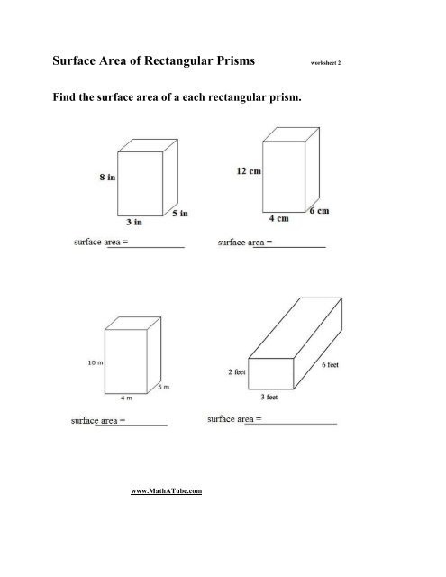 Fresh 60+ Surface Area Of Rectangular Prism Worksheet 29