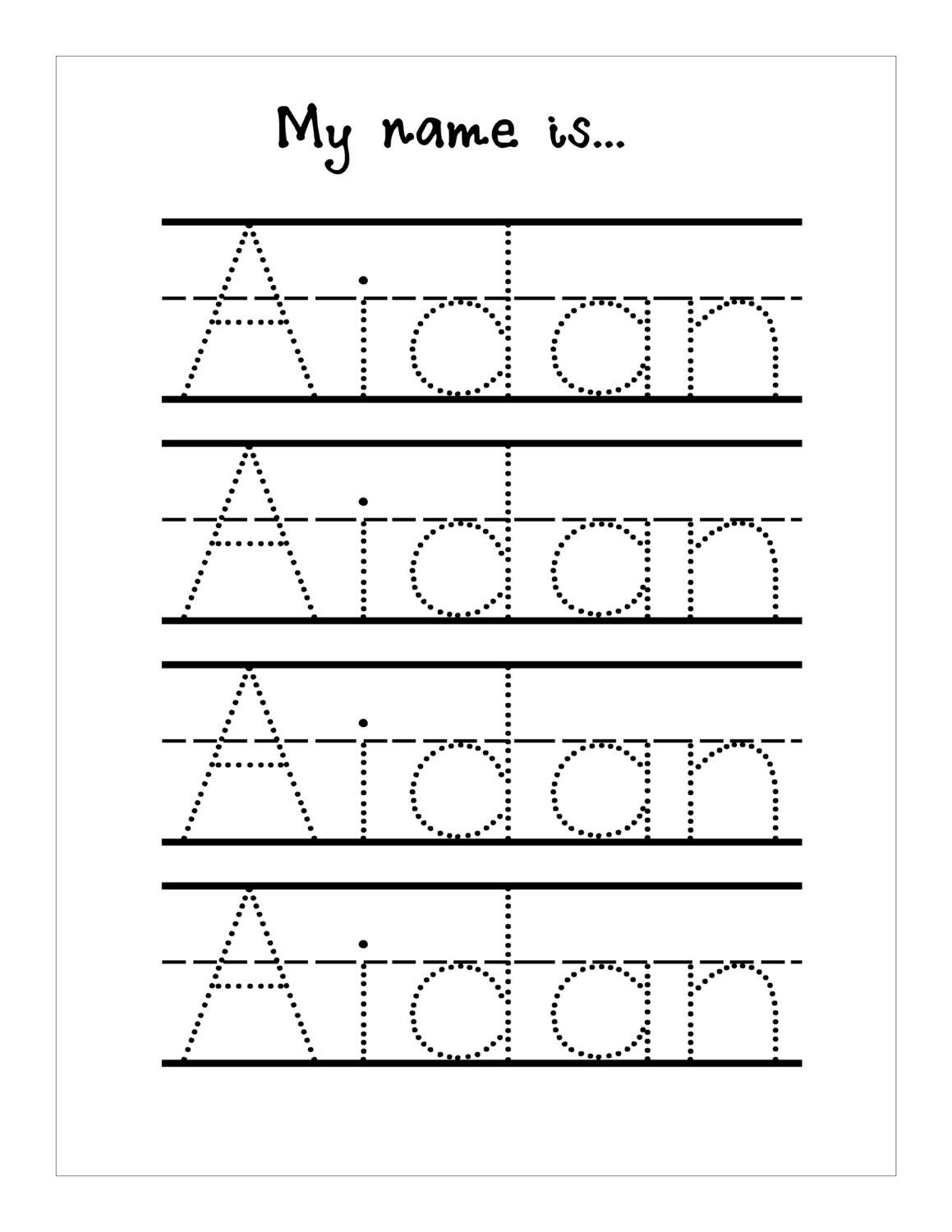 20 Example Name Tracing Worksheets 3