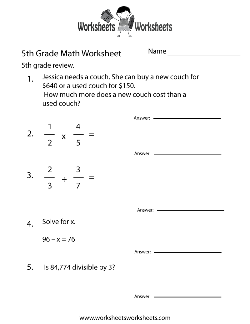 30 Example Math Worksheets For 5Th Graders 34