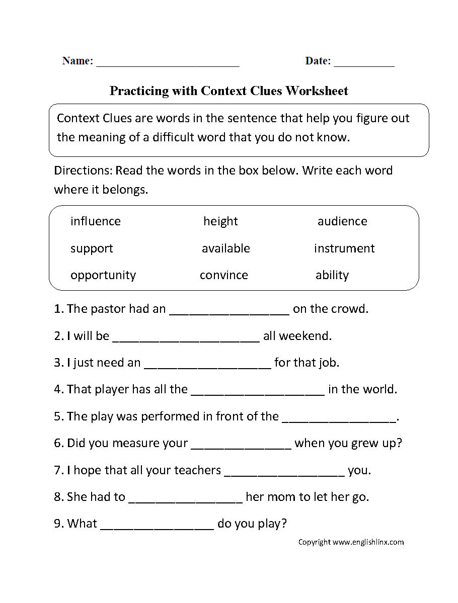 60 Context Clues Worksheets 22