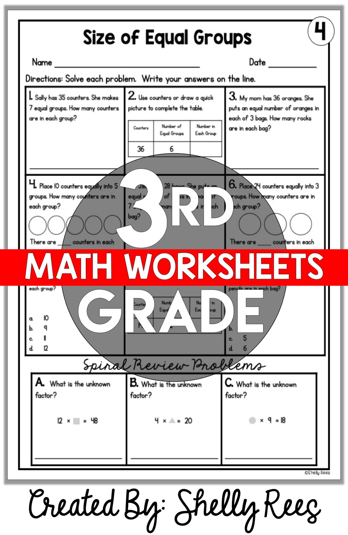 70 Math Worksheets For 3Rd Graders 42
