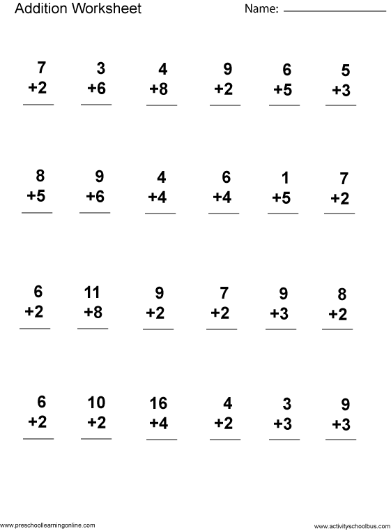 Math Worksheets For 1St Graders 30