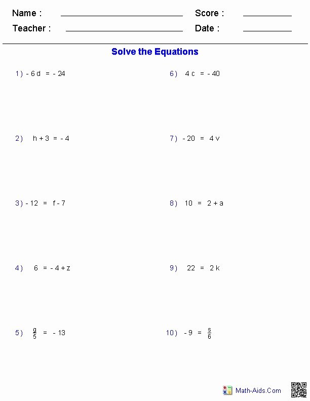 50 Printable 2 Step Equations Worksheets 11