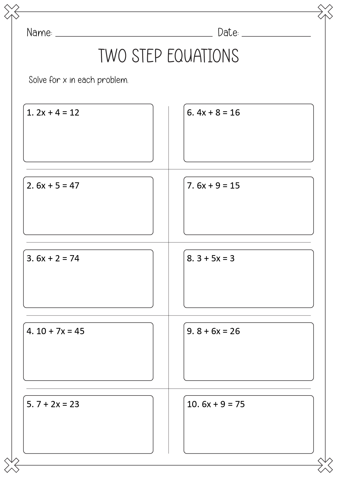 50 Printable 2 Step Equations Worksheets 30