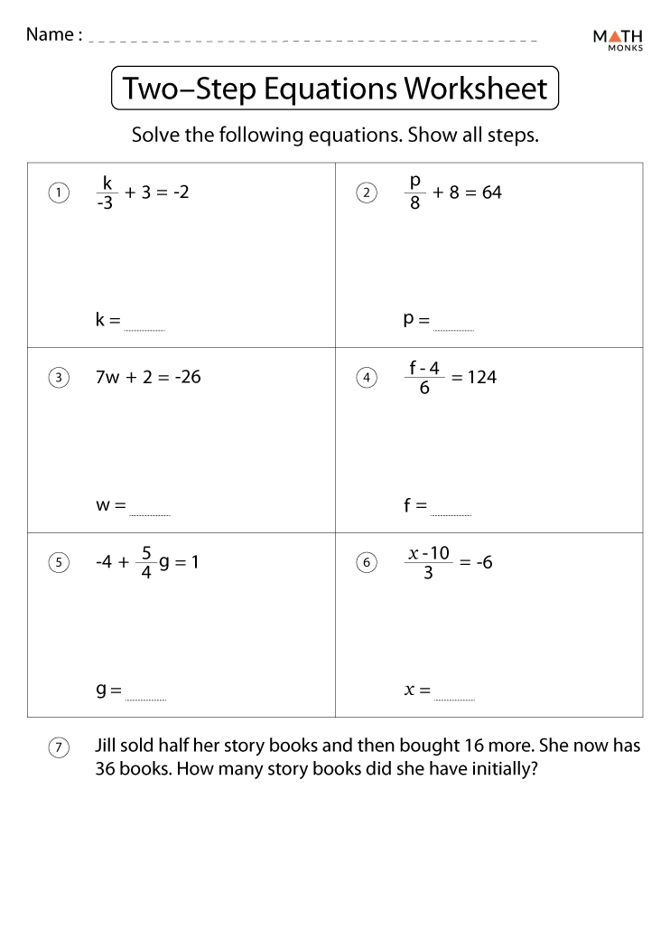 50 Printable 2 Step Equations Worksheets 32