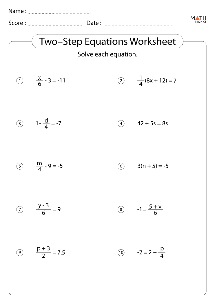50 Printable 2 Step Equations Worksheets 9